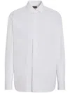 Zegna Light Blue Centoventimila Cotton And Linen Shirt In White