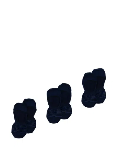 Zegna Striped Invisible Socks In Blue