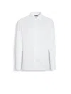 Zegna White And Light Blue Structured Striped Trecapi Cotton Shirt In Multi