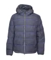 Zegna Striped Padded Jacket In Gray