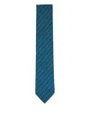 Zegna Striped-pattern Tie In Blue