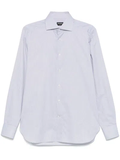 Zegna Striped Shirt In White