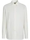 Zegna Light Beige Centoventimila Cotton And Linen Shirt In White