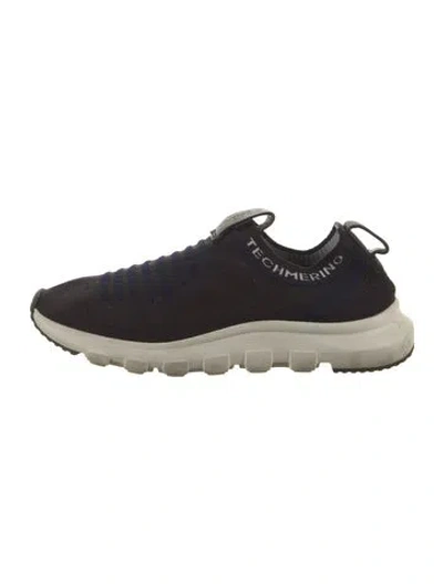 Pre-owned Zegna Striped Sneakers In Black