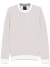 Zegna Striped Sweater In Neutrals