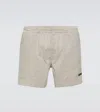 Zegna Logo-embroidered Striped Swim Shorts In White