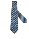 Zegna Striped Tie In Blue