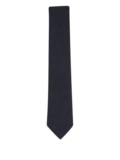 Zegna Striped Tie In Blue