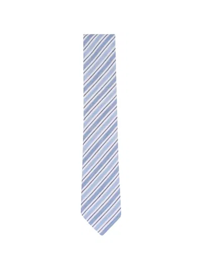 Zegna Striped Tie In Blue