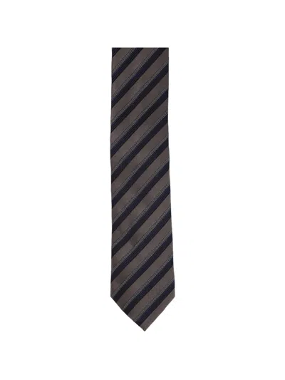 Zegna Striped Tie In Multi