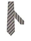 Zegna Striped Tie In Gray