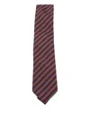Zegna Striped Pattern Pointed Tip Ties In Red