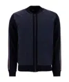 Zegna Striped Wool Casual Jacket In Black