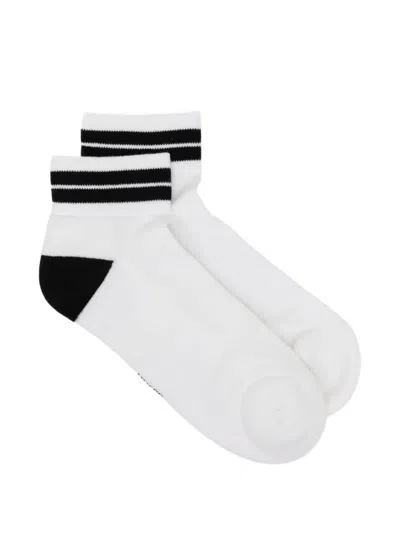 Zegna Stripe-trim Ankle Socks In White