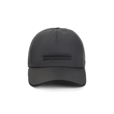Zegna Structured Black Cap In Gray