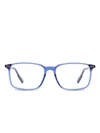 Zegna Stud-detail Rectangular Glasses In Blue