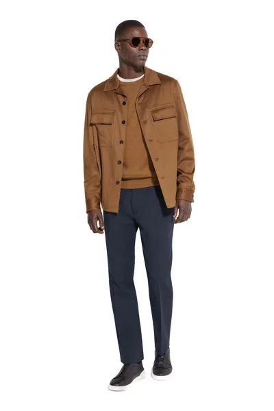 Zegna Stylish Overcoat For Men - Fw24 Collection In Brown