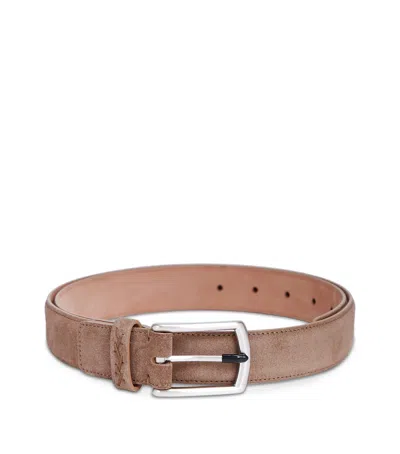 Zegna Suede Belt In Beige