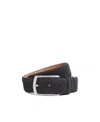 Zegna Ceinture En Veau Velours Bleu Marine