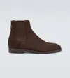 Zegna Suede Chelsea Boots In Brown