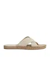 Zegna Suede Espadrille Sandals In Off White