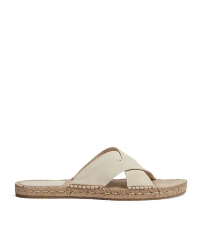 Zegna Suede Espadrille Sandals In Neutrals