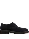 Zegna Suede Lace-up Derby Shoes In Blau