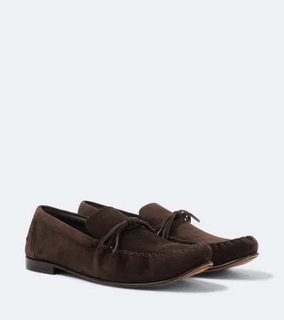Zegna Suede Loafers In Brown