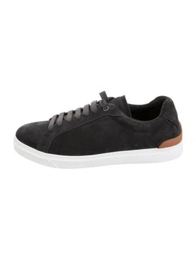 Pre-owned Zegna Suede Sneakers W/ Tags In Black/white