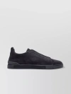 ZEGNA SUEDE STITCHED SLIP-ON SNEAKERS
