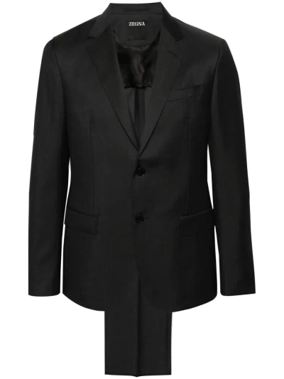 Zegna Single-breasted Suit In Gray