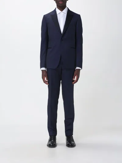 Zegna Satin-lapel Tailored Suit In Blue
