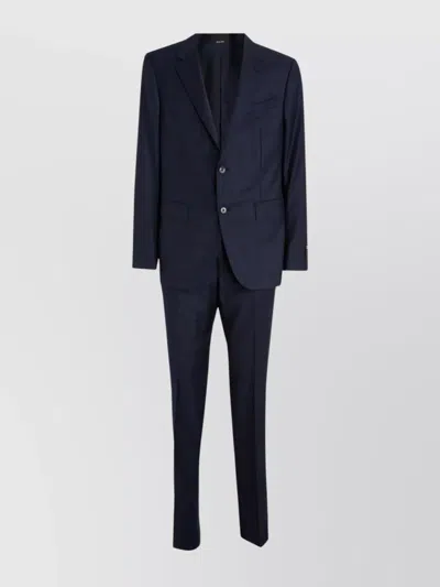 Zegna Suit With Notch Lapel And Buttoned Cuffs