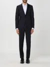 Zegna Long Sleeve Lapel Suit In Black