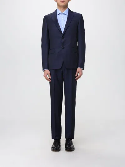 Zegna Suit  Men Color Navy In Blue