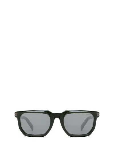 Zegna Sunglasses In Shiny Dark Green