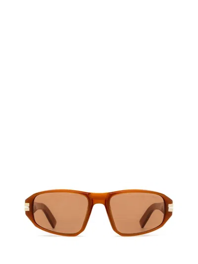 Zegna Shield Sunglasses, 58mm In Shiny Light Brown