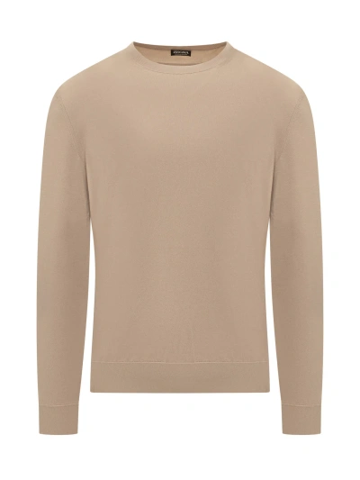 Zegna Sweater Crew Neck In Brown