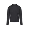 Zegna Soft Cashmere Crewneck Sweater With Ribbed Cuffs And Hem In Gray