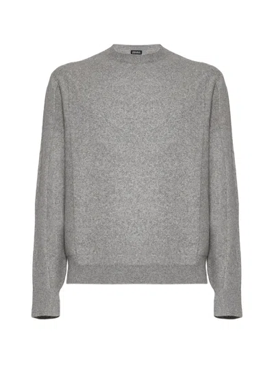 Zegna Sweater In Mid Grey