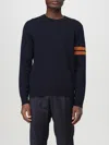 Zegna Black Striped Sweater In Blau