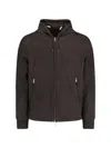 Zegna Drawstring Hooded Jacket In Brown