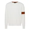 Zegna Stripe-detail Crew-neck Sweater In White