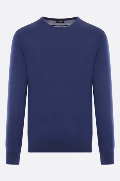 Zegna Sweaters In Medium Blue United