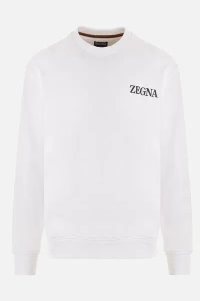 Zegna Sweaters In Natural White Patterned