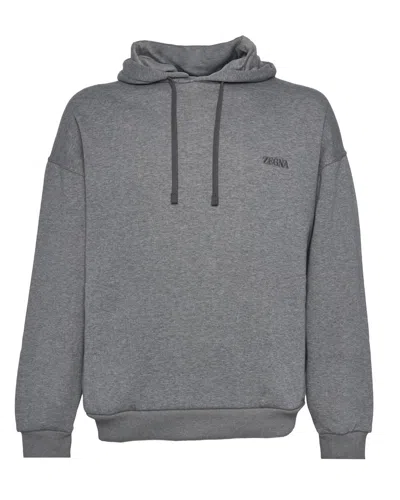 Zegna Long-sleeved Sweatshirt In Gray