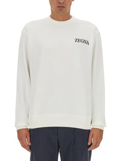 Zegna Sweatshirt With Logo In White