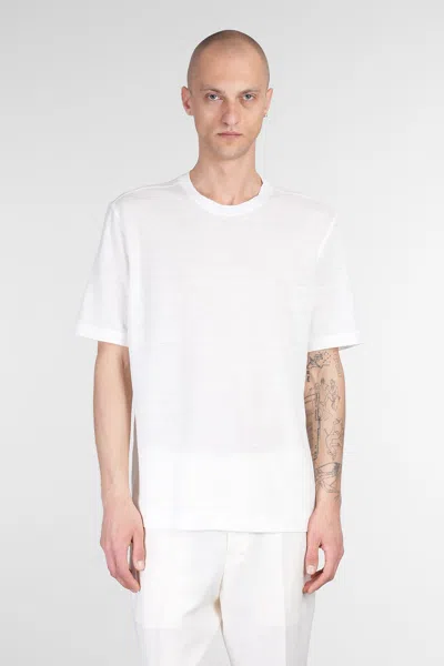 Zegna T-shirt In Beige Linen