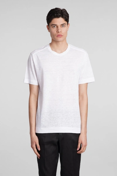 Zegna T-shirt In White Linen