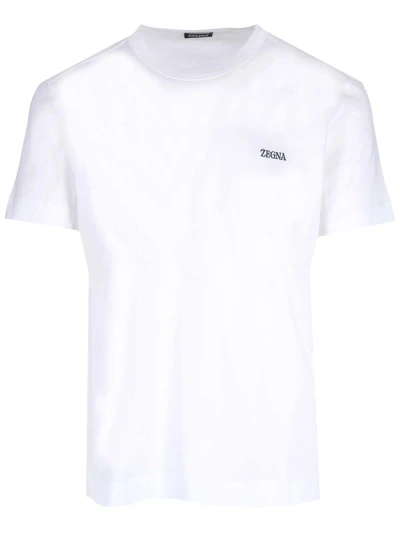 Zegna T-shirt With Mini Logo In White